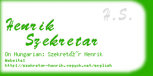 henrik szekretar business card